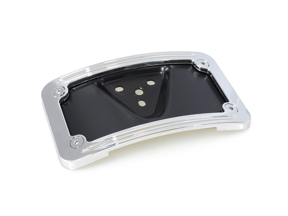 Laydown Curved Number Plate Frame with Mount - Chrome. - Rollies Speed Shop