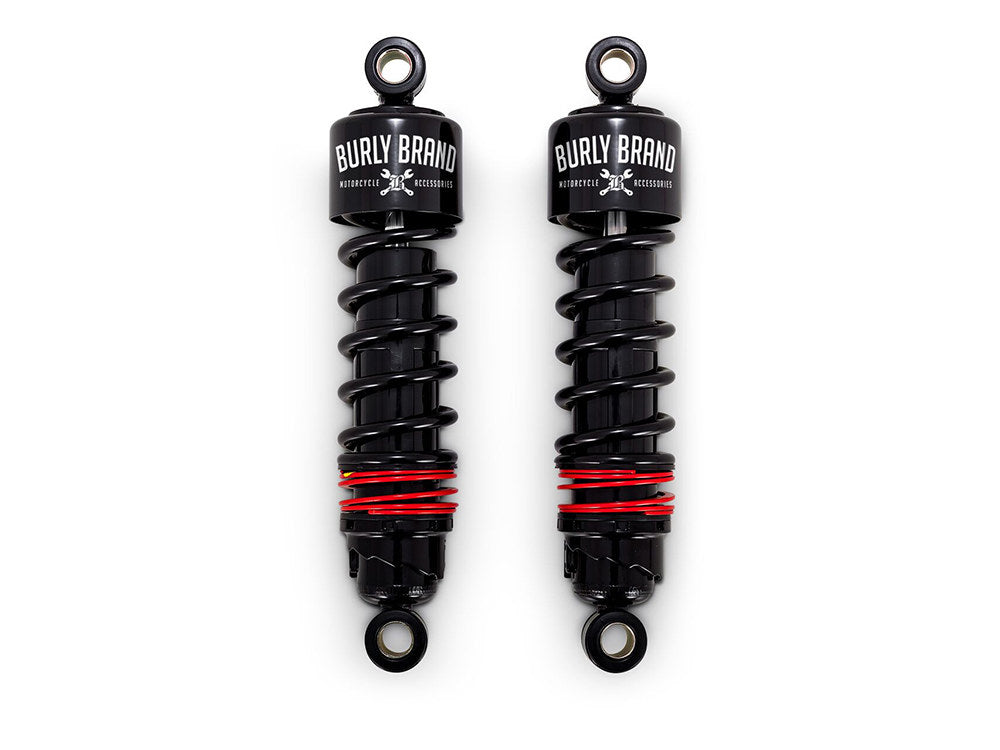 10-1/2in. Slammer Plus Rear Shock Absorbers - Black. Fits Dyna 1991-2017. - Burly Brand