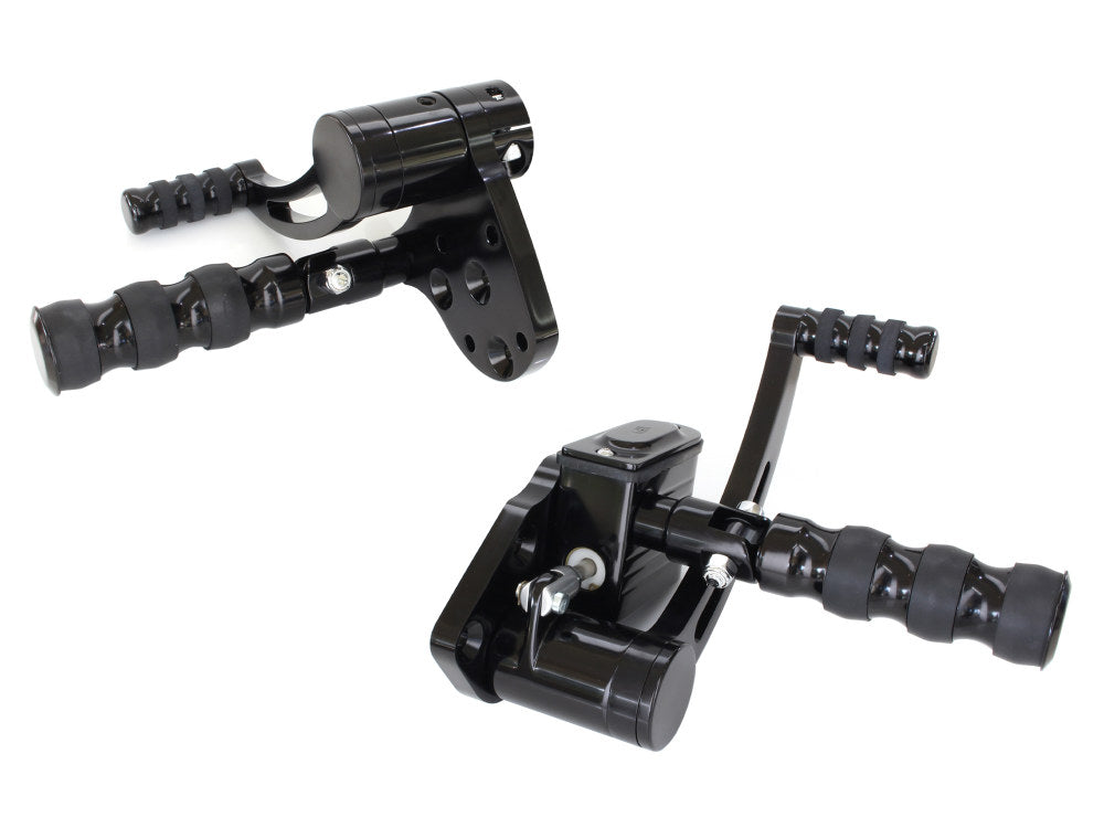 Standard Length Forward Controls - Black. Fits Softail 1984-1999 & 4Spd Big Twins 1936-1986 - Belt Drives Ltd