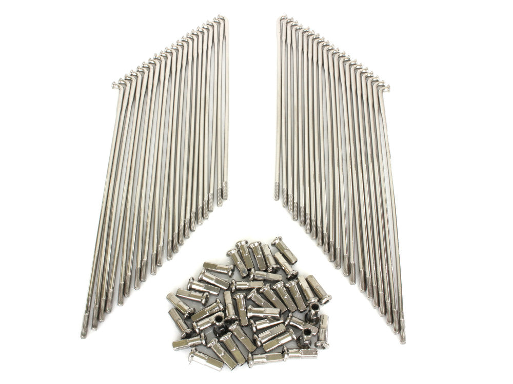 21in. Spokes - Polished Stainless Steel. Fits Original Style H-D Drop Center Rims & Genuine H-D Smooth Profile Rims when used in conjunction with 1997up H-D style Wide Glide Front Hub. - Buchanans Spoke Rim