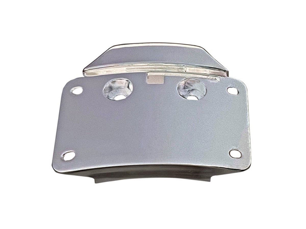 Curved Radius Number Plate Backing Plate - Chrome. Fits CVO Touring 2023up & Street Glide & Road Glide 2024up - Custom Dynamics