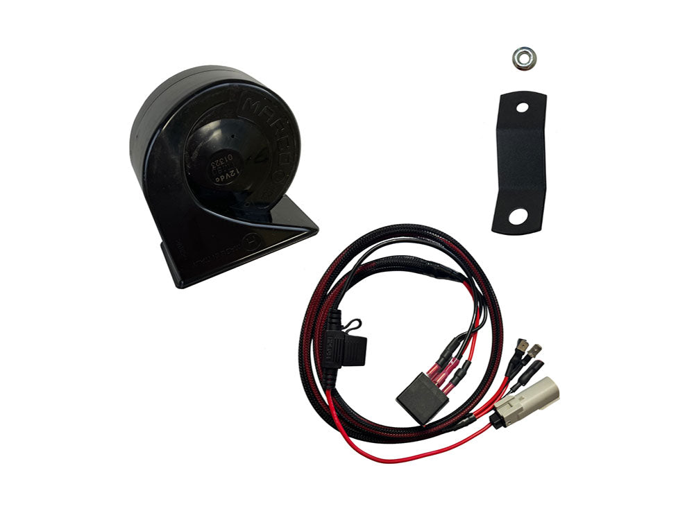 109db Electromagnetic Horn Kit - Black. Fits Softail 2025up - Custom Dynamics