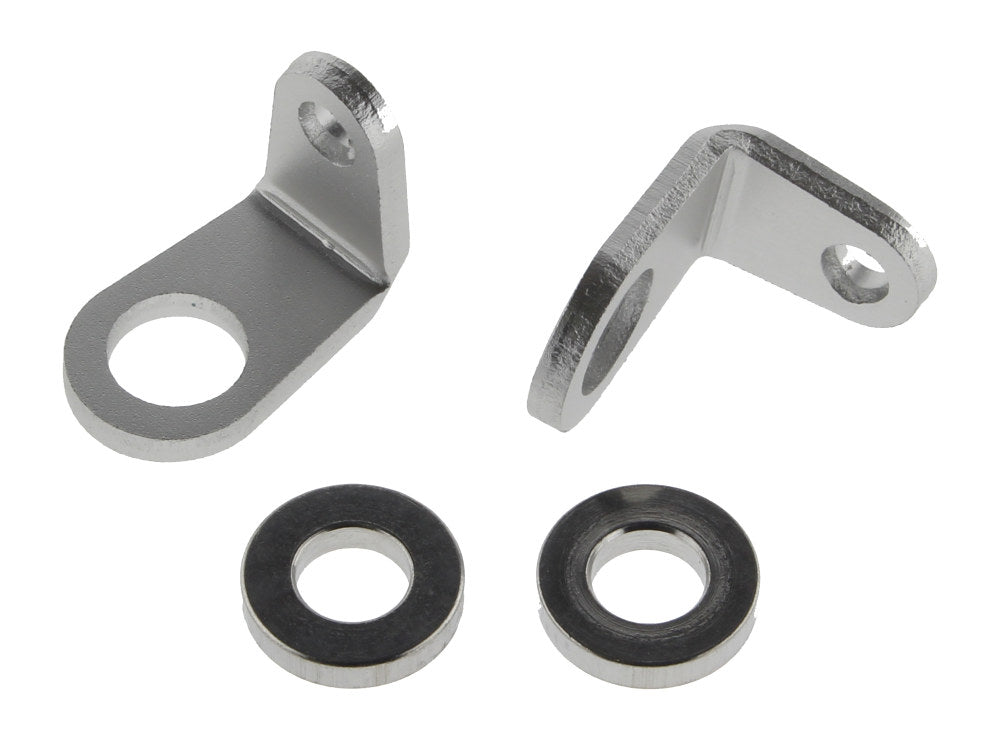 Micro Bullet Front Turn Signal Mounting Brackets - 'L' Bend - Silver. - Custom Dynamics
