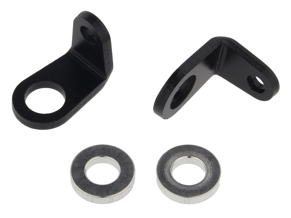 Micro Bullet Front Turn Signal Mounting Brackets - 'L' Bend - Black. - Custom Dynamics