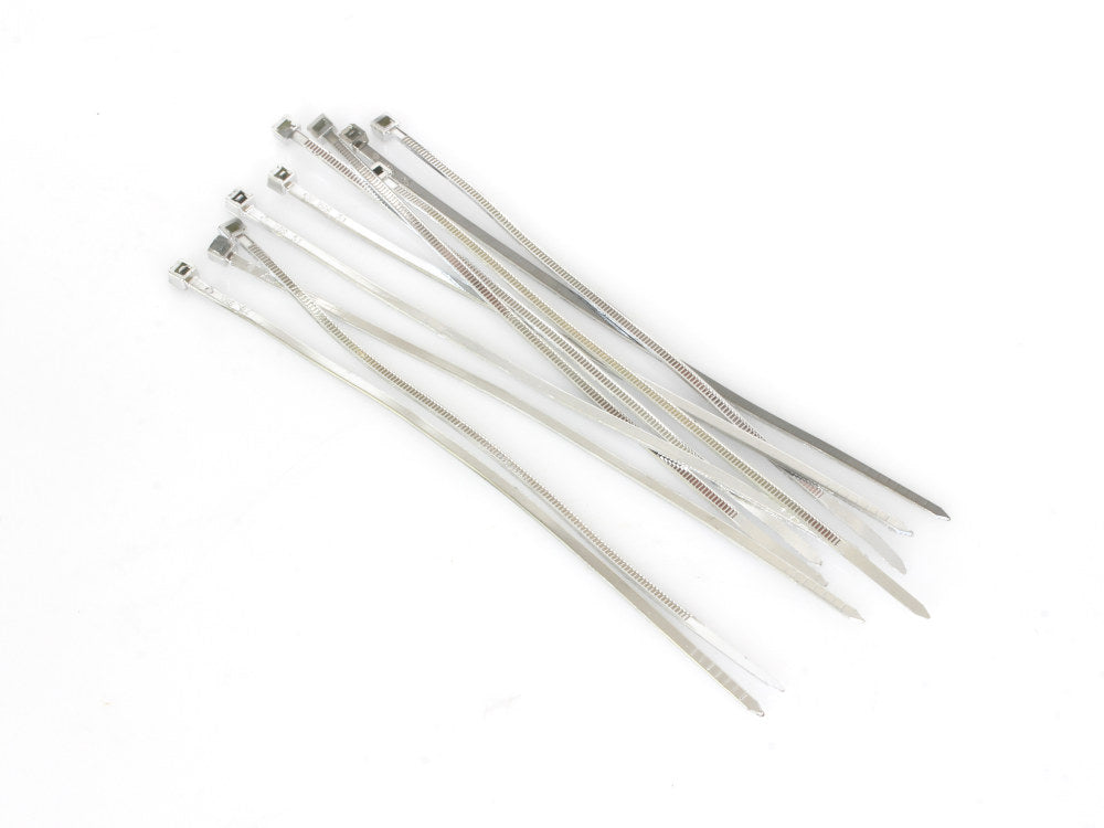 Chrome Zip Ties - 6in. Long. Pack of 10. - Custom Dynamics