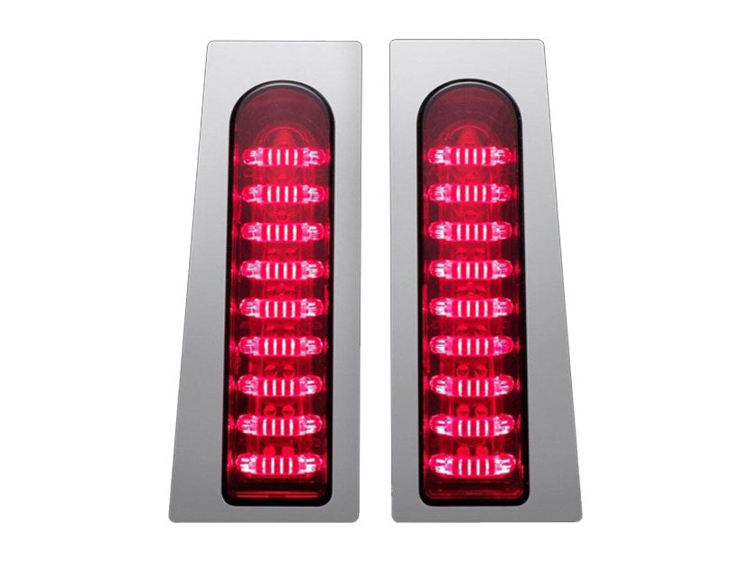 ProBeam LED Fillerz. Red with Smoke Lens - Chrome. Fits Ultra & Road King Touring Models 2014-2023 & Street/Road Glide ST 2022-2023 - Custom Dynamics