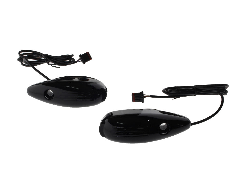 LED Front Dynamic Turn Signals - Black. Fits Road Glide 2015-2023 - Custom Dynamics