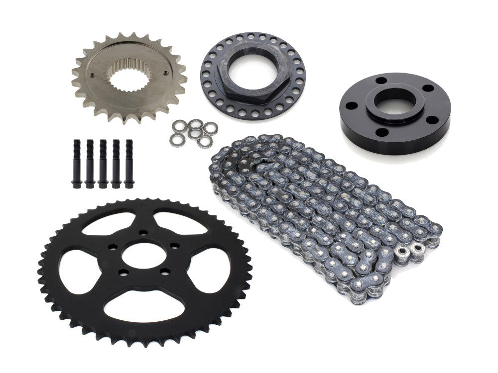 Rear Drive Belt to Chain Conversion. Fits Softail Rocker 2008-2011 & Breakout 2013-2017. Black Rear Sprocket. Final Drive Ratio = 2.125:1 - Rollies Speed Shop