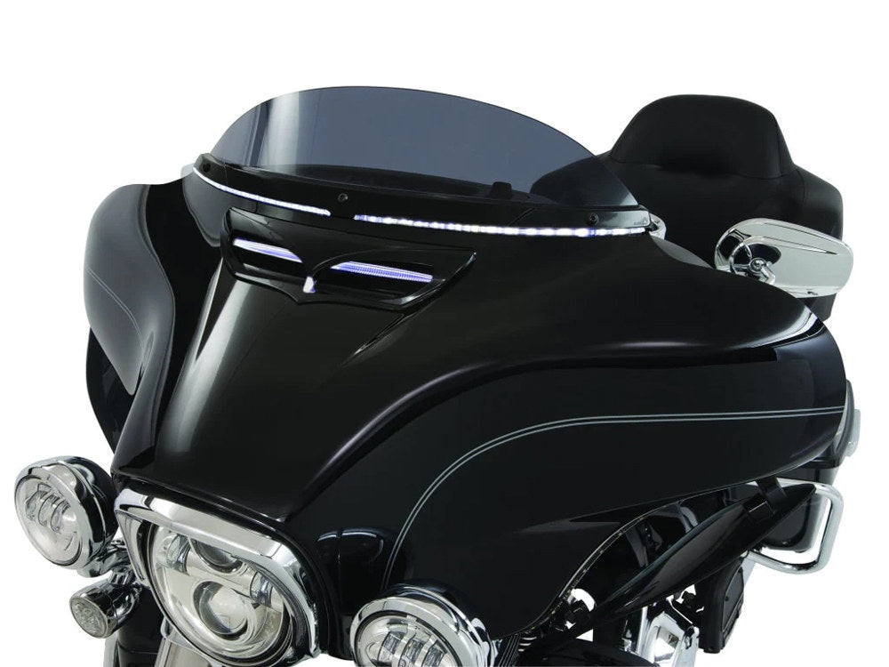 Horizon LED Windshield Trim with Sequential Amber Turn, White Run & Smoke Lens - Black. Fits Touring 2014-2023 - Ciro3D