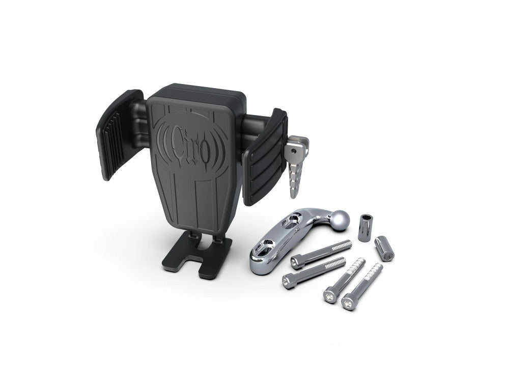 Cybercharger Wireless Smartphone Holder - Chrome Perch Mount - Ciro3D