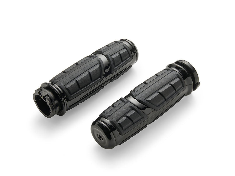 Chicane Handgrips - Black. Fits H-D with Throttle Cable - Ciro3D