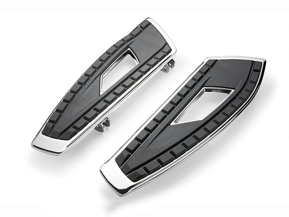 Front Chicane Floorboards - Chrome. Fits Touring 1980up, FL Softail 1986-2017 & Dyna Switchback 2012-2016 - Ciro3D