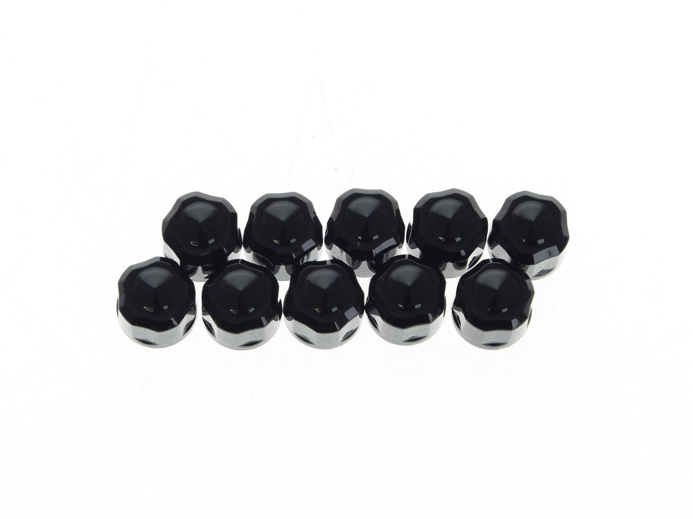 Diamond Cut Bolt Covers - Black. Fits Socket Head Bolt with 1/4in. Thread. Pack of 10 - Ciro3D
