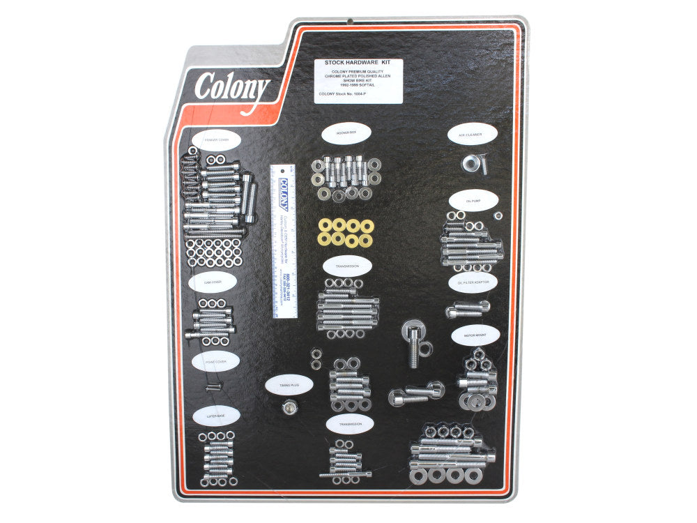 Polished Allen Head Show Bike Kit - Chrome. Fits Softail 1992-1999. - Colony Machine