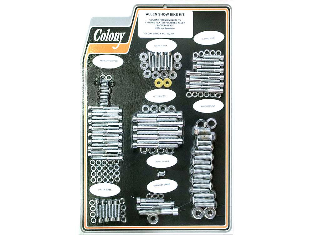 Polished Allen Head Show Bike Kit - Chrome. Fits Sportster 2004-2021 - Colony Machine