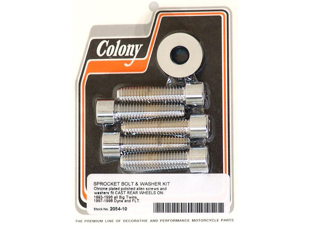 Rear Pulley or Sprocket Bolts - Chrome Allen Head. 7/16in.-14 x 1.75in. - Colony Machine
