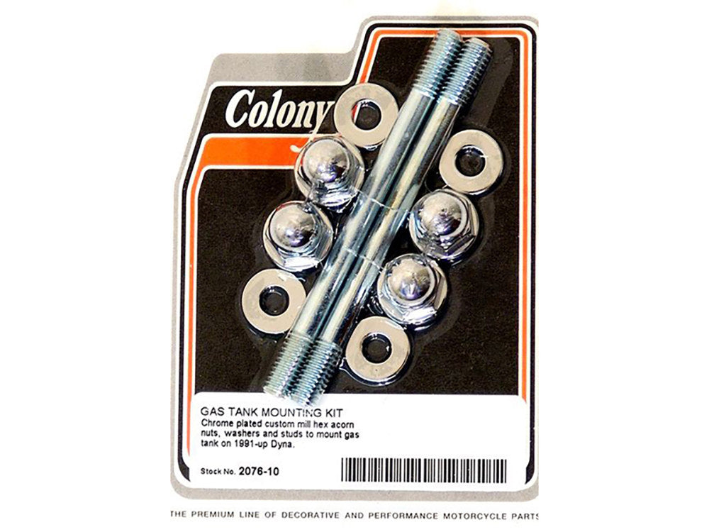 Fuel Tank Mount Kit - Chrome. Fits Dyna 1991-2017. - Colony Machine