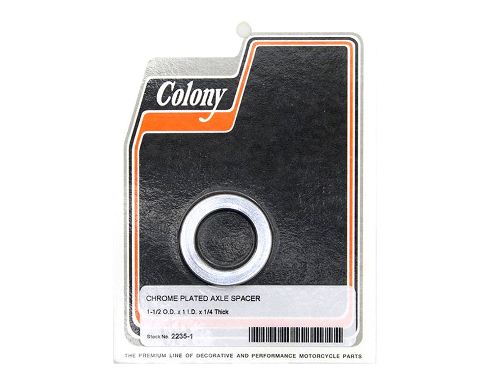 1/4in. Thick x 1in. or 25mm Inside Diameter Axle Spacer - Chrome. - Colony Machine
