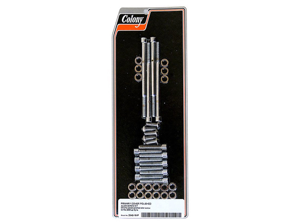 Polished Allen Head Primary Cover Bolts - Chrome. Fits Dyna 2006-2017. - Colony Machine
