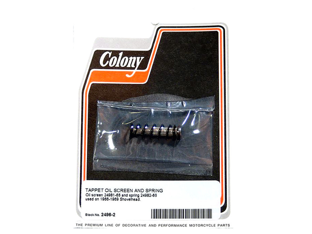 Tappet Oil Screen & Spring. Fits Big Twin 1966-1969. - Colony Machine