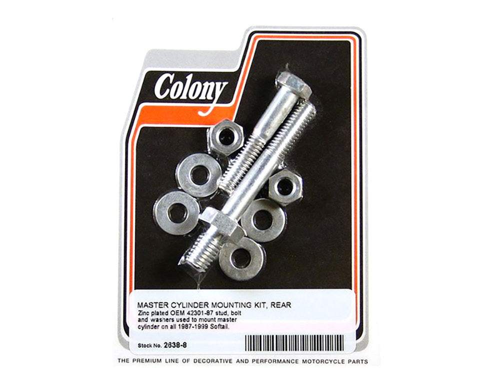 Foot Brake Master Cylinder Stud & Bolt Kit. Fits FL Softail 1987-1999. - Colony Machine