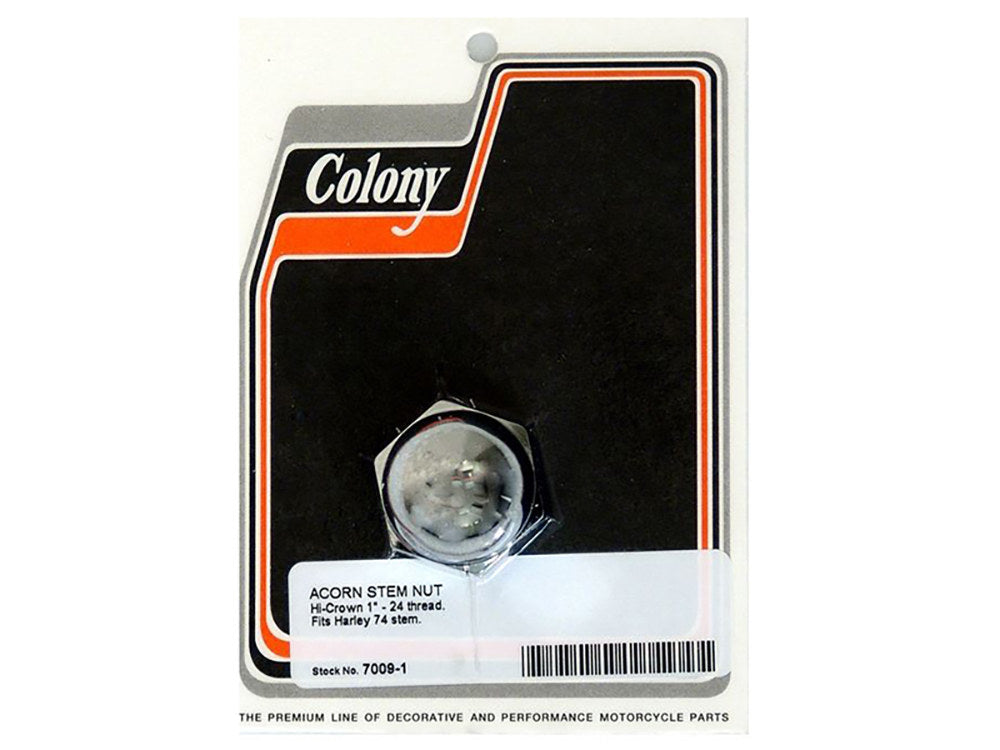 1-24 Acorn Fork Stem Nut - Chrome. - Colony Machine