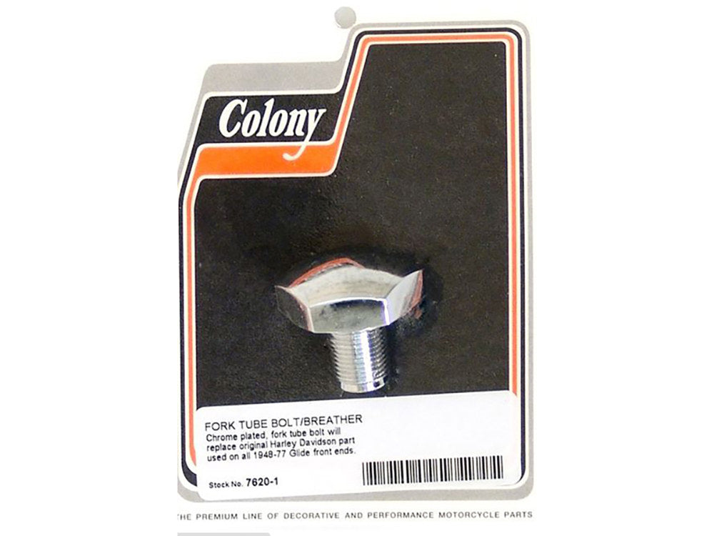 Top Fork Tube Plug - Chrome. Fits Big Twin 1948-1977 with Wide Glide Front End. - Colony Machine