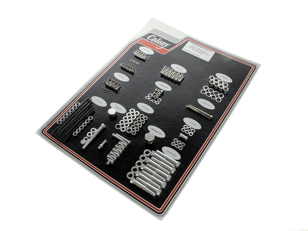 Complete Stock Hardware Kit - CAD Plated. Fits Big Twin 1948-1957 with Panhead Engine - Colony Machine