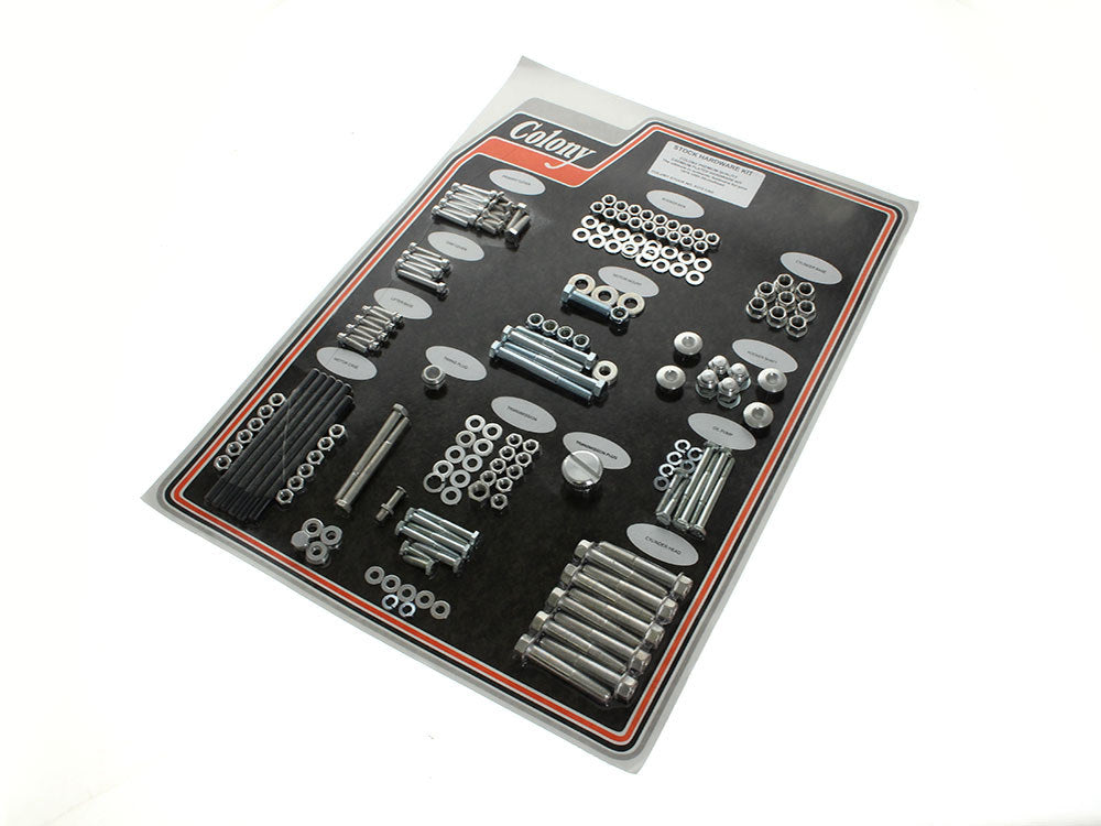 Complete Stock Hardware Kit - CAD Plated. Fits Big Twin 1979-1980 with Shovelhead Engine - Colony Machine