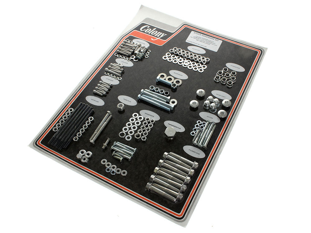 Complete Stock Hardware Kit - CAD Plated. Fits Big Twin 1981-1984 with Shovelhead Engine - Colony Machine