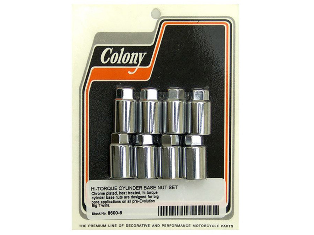 Hi-Torque Cylinder Base Nuts - Chrome. Fits Shovel & Pan 1948-1984. - Colony Machine
