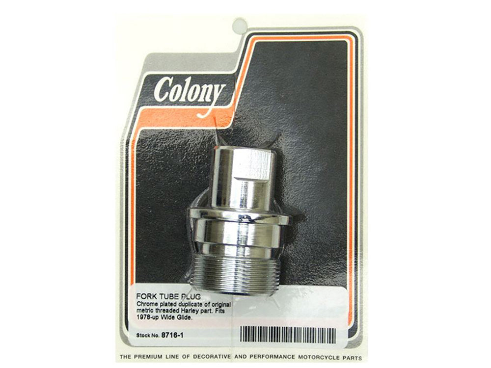 Fork Tube Plug. Fits Big Twin 1978-2017 with Wide Glide Front End. - Colony Machine