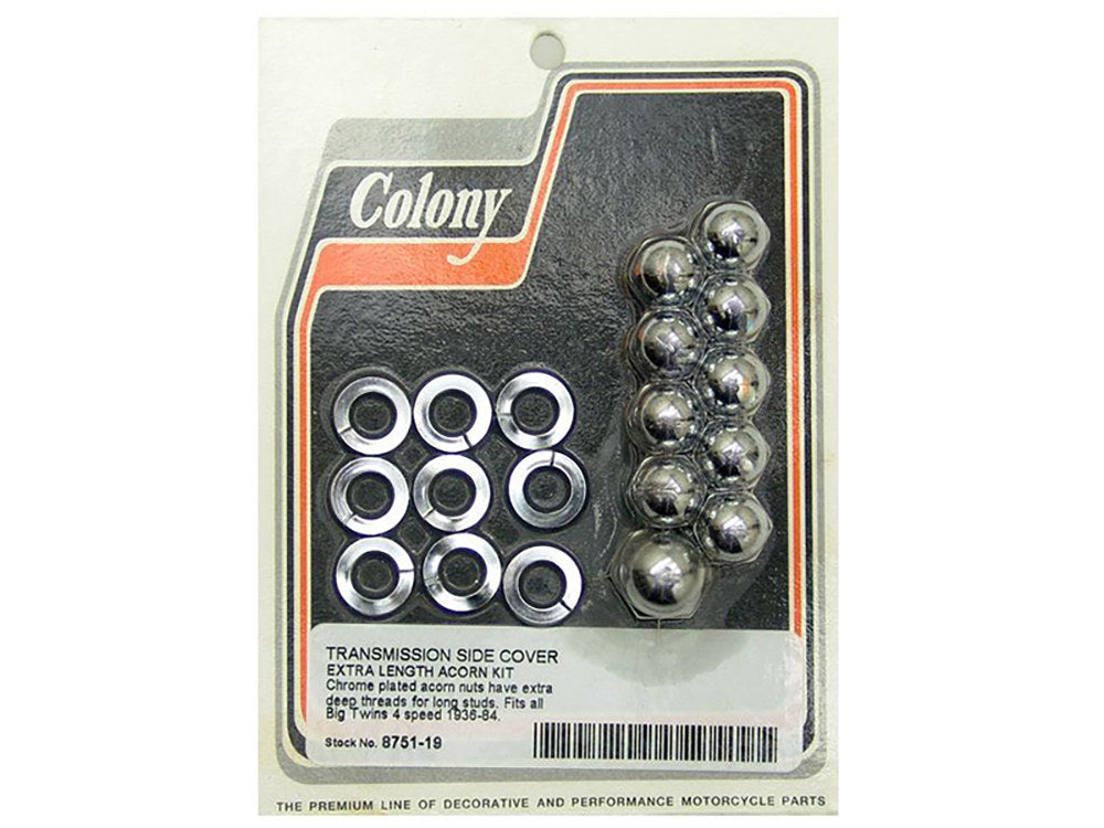 Acorn Transmission Side Cover Kit - Chrome. Fits 4Spd Big Twin 1936-1986 - Colony Machine