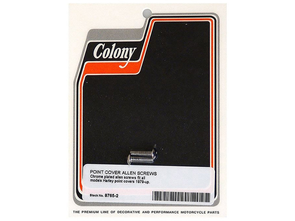 Points Cover Bolts - Chrome. Fits Big Twin 1979-1999. - Colony Machine