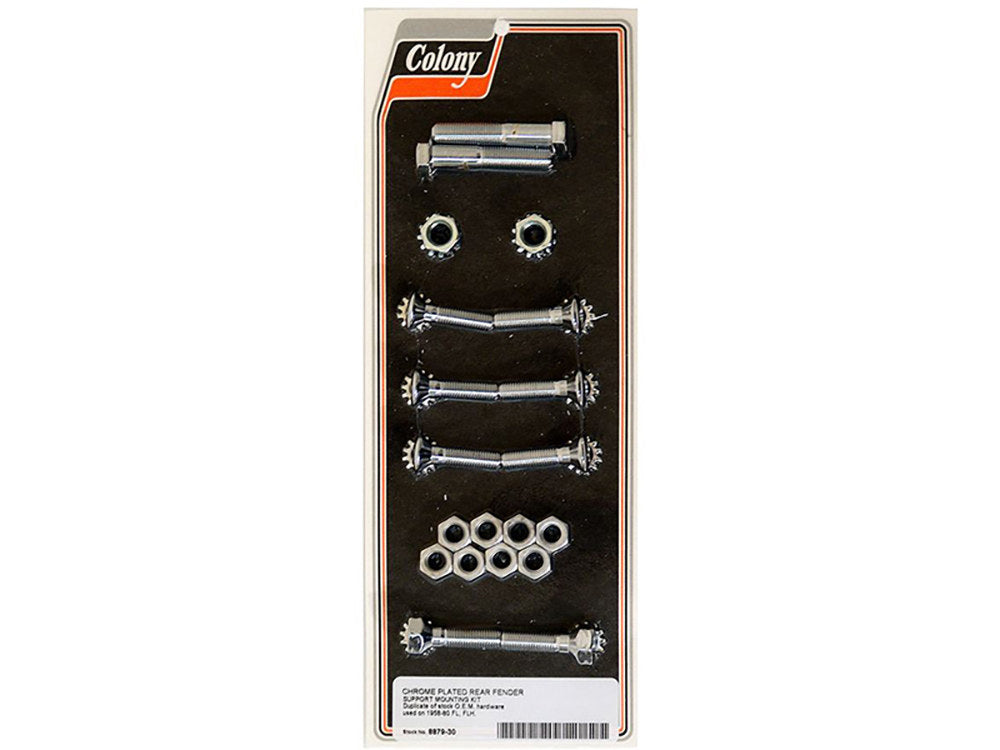 Fender Strut Mount Kit - Chrome. Fits FL & Touring 1958-1980. - Colony Machine