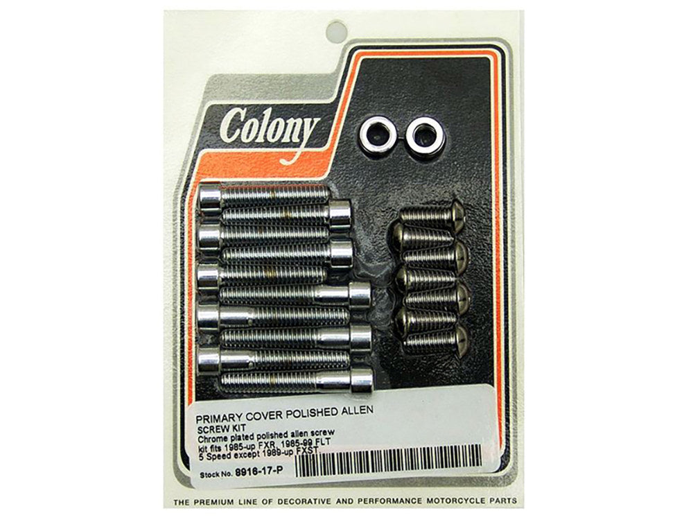 Polished Allen Head Primary Cover Bolts - Chrome. Fits FXR 1985-1994 & Touring 1985-1999. - Colony Machine