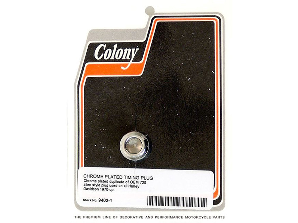 Allen Head Timing Plug - Chrome. Fits Big Twin 1970-1999. - Colony Machine