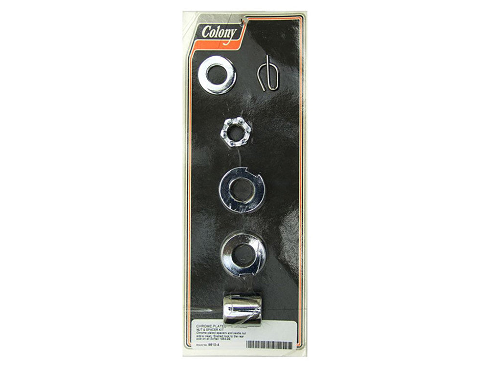 Rear Axle Spacer Kit - Chrome. Fits Softail 1984-1999 - Colony Machine