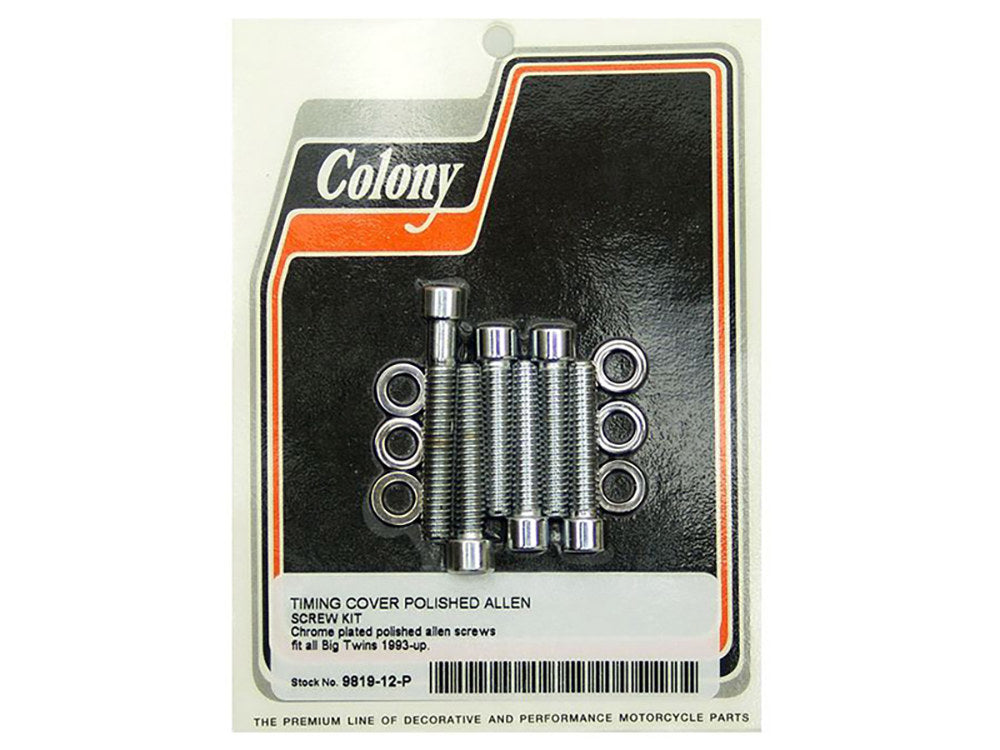 Polished Allen Head Cam Cover Bolts - Chrome. Fits Big Twin 1993-1999. - Colony Machine