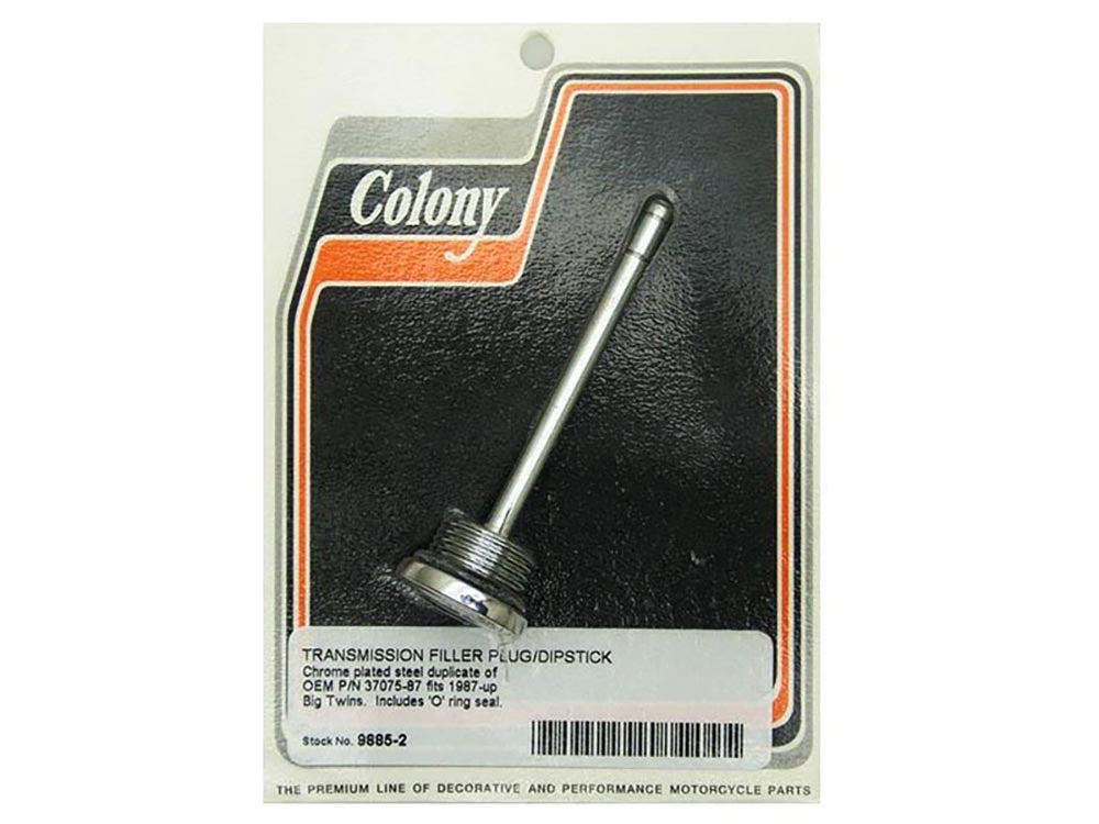 Transmission Oil Dipstick - Chrome. Fits 5Spd Big Twin 1987-2006 - Colony Machine