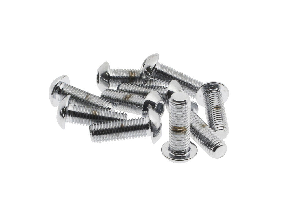 1/4-28 x 3/4in. UNF Button Head Allen Bolts - Chrome. Pack 10. - Colony Machine