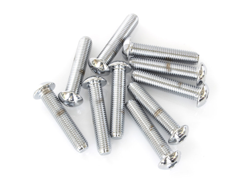 5/16-24 x 1-1/2in. UNF Button Head Allen Bolts - Chrome. Pack 10. - Colony Machine