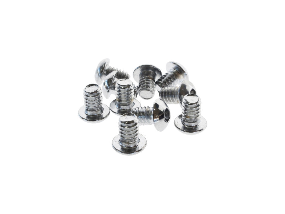 1/4-20 x 3/8in. UNC Button Head Allen Bolts - Chrome. Pack 10. - Colony Machine