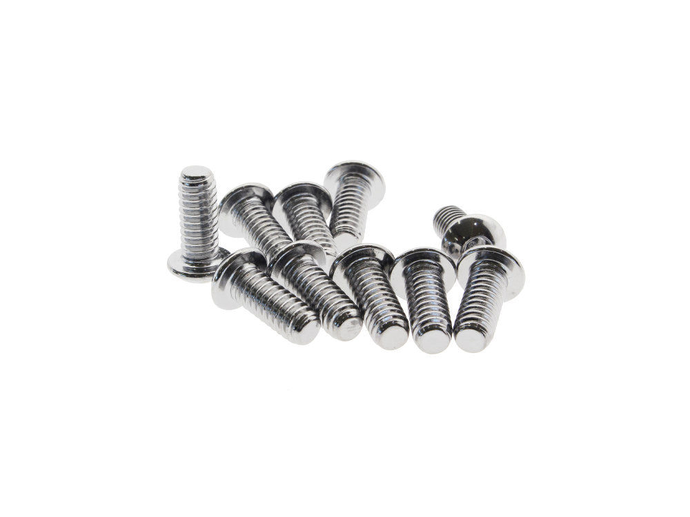 1/4-20 x 5/8in. UNC Button Head Allen Bolts - Chrome. Pack 10. - Colony Machine