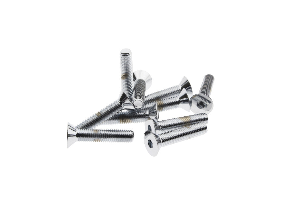 1/4-28 x 1-1/4in. UNF Flat Head Allen Bolts - Chrome. Pack 10. - Colony Machine