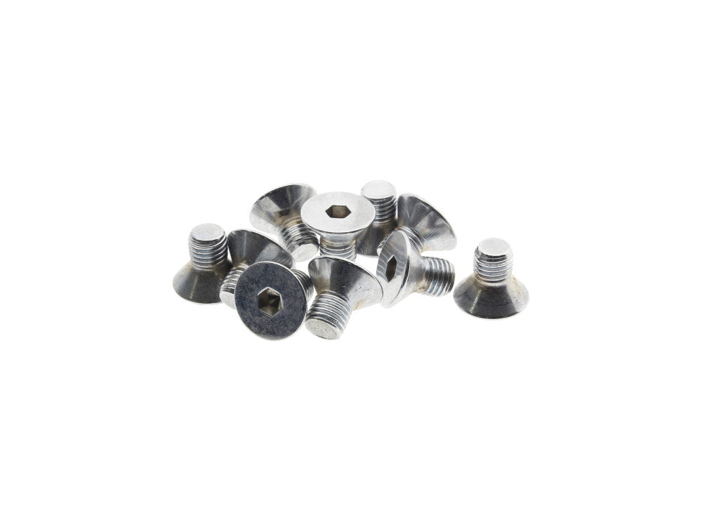 5/16-24 x 1/2in. UNF Flat Head Allen Bolts - Chrome. Pack 10. - Colony Machine