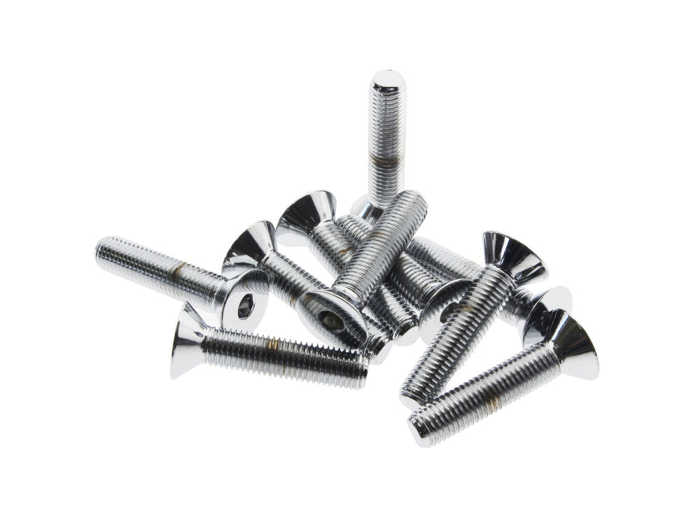 5/16-24 x 1-1/2in. UNF Flat Head Allen Bolts - Chrome. Pack 10. - Colony Machine