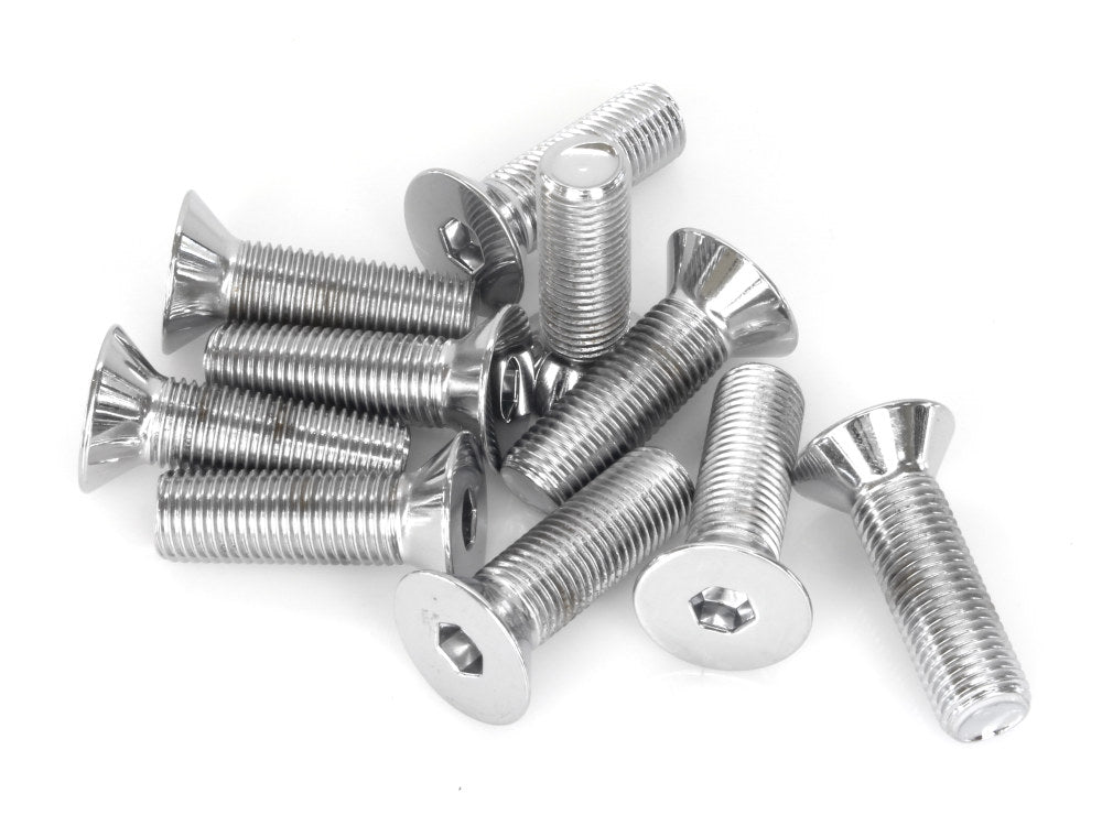 7/16-20 x 1-1/2in. UNF Flat Head Allen Bolt - Chrome. Pack 10. - Colony Machine