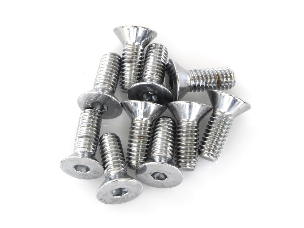 5/16-18 x 7/8in. UNC Flat Head Allen Bolts - Chrome. Pack 10. - Colony Machine