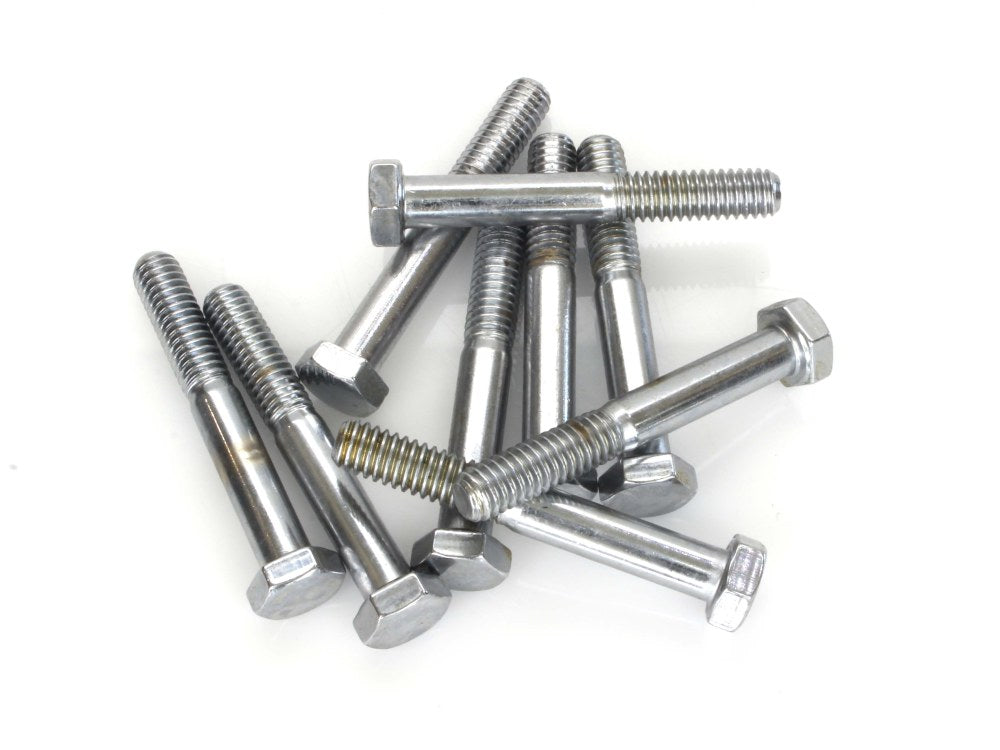 5/16-18 x 2-1/4in. UNC Hex Head Bolt - Chrome. Pack 10. - Colony Machine
